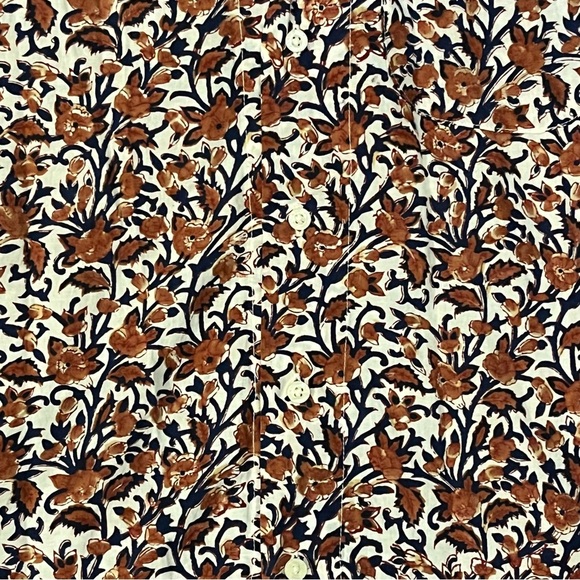 NWOT Kardo x Anokhi Hand Block Printed Cotton Floral Camp Shirt - Picture 9 of 9